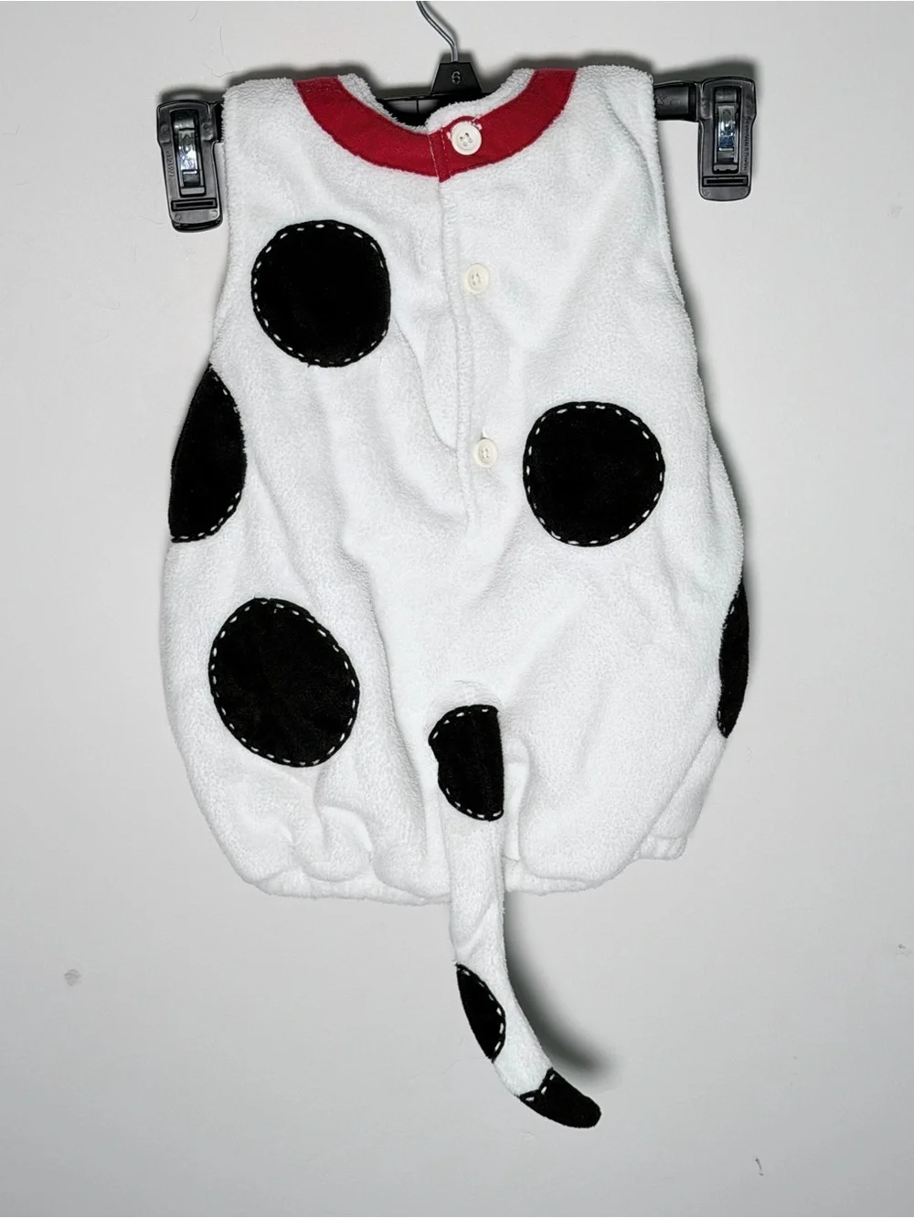 Pottery Barn Kids White and Black Dalmatian Costume with Red Collar Accent